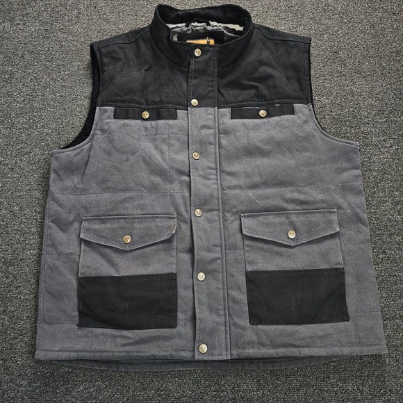 Venado Other - Venado Concealed Carry Vest Mens Large Canvas Quilted Work Grey Full Zip Snap